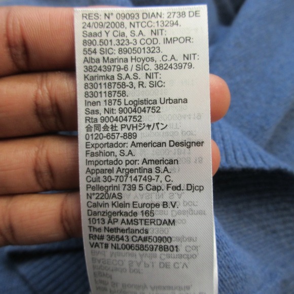 Calvin Klein CK Men Wool Blend Sweater XL Blue Knit Crewneck Pullover Casual 416 - Picture 5 of 11